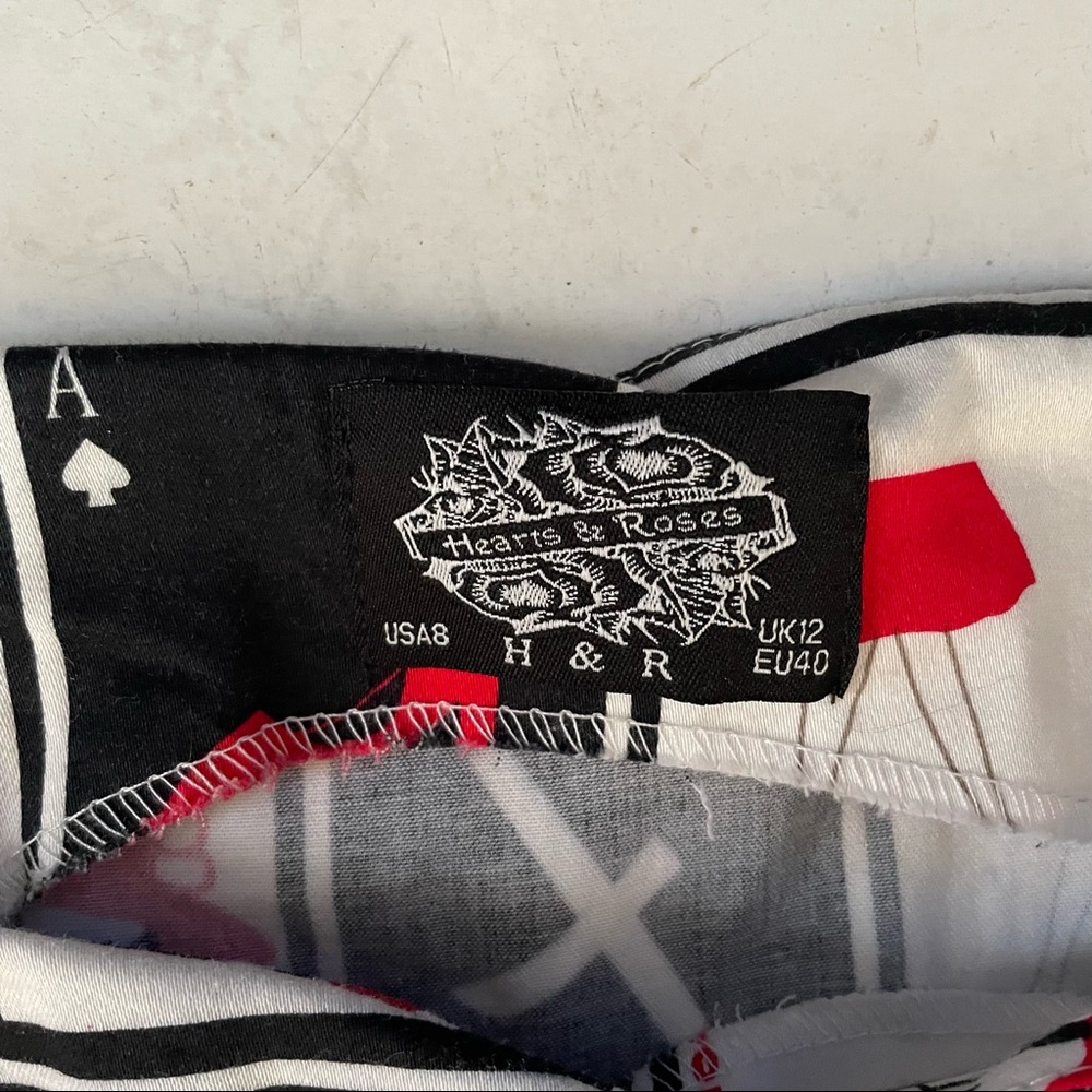 Hearts and Roses playing cards black and red Dress - Picture 5 of 5